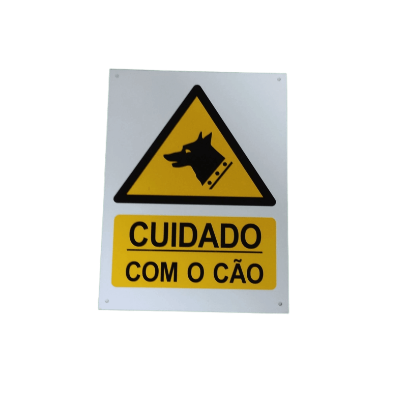 Sinalização metálica "Cuidado com o Cão" Sinalização metálica "Cuidado com o Cão"