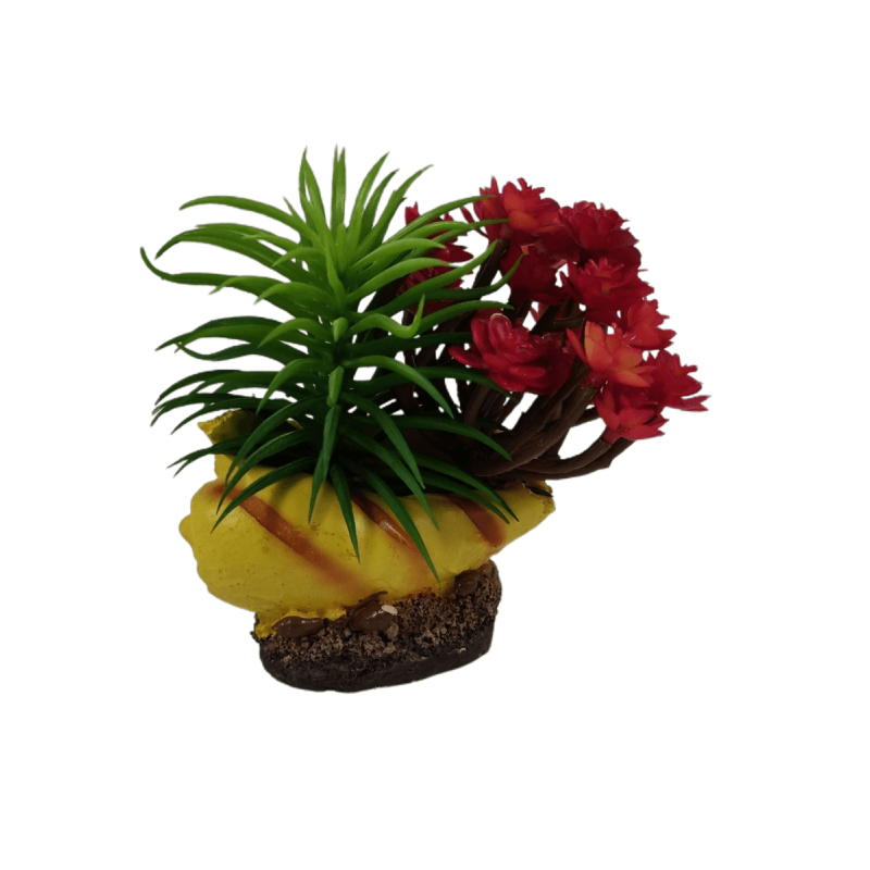 Decoração para aquário - Búzio com flores Decoração para aquário - Búzio com flores