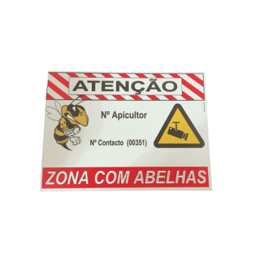 Placa para Apiário com Aviso de Videovigilância – Modelo 6 Placa para Apiário com Aviso de Videovigilância – Modelo 6