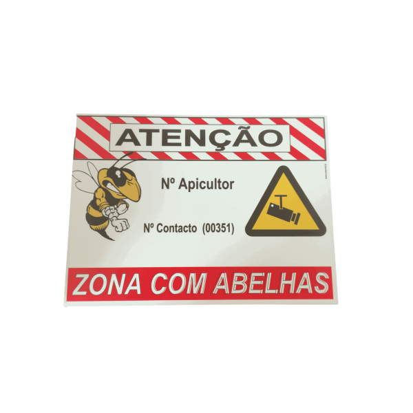 Placa para Apiário com Aviso de Videovigilância – Modelo 6