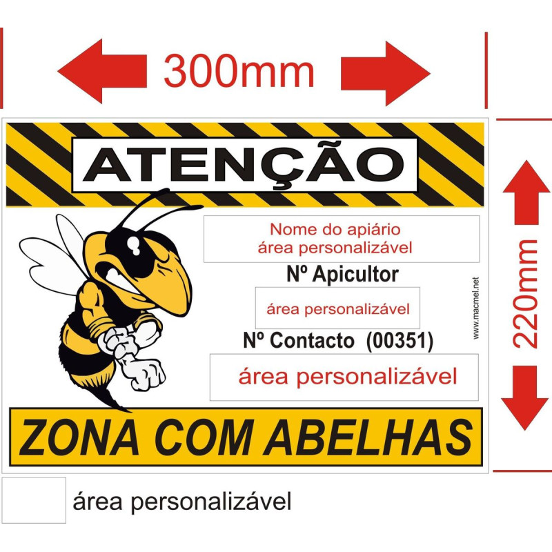 Placa Personalizada para Identificação de Apiário – Modelo 1 Placa Personalizada para Identificação de Apiário – Modelo 1