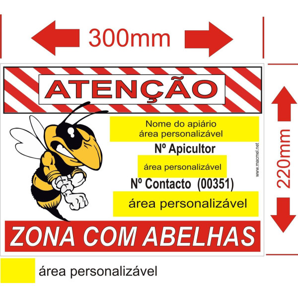 Placa Personalizada para Identificação de Apiário – Modelo 2