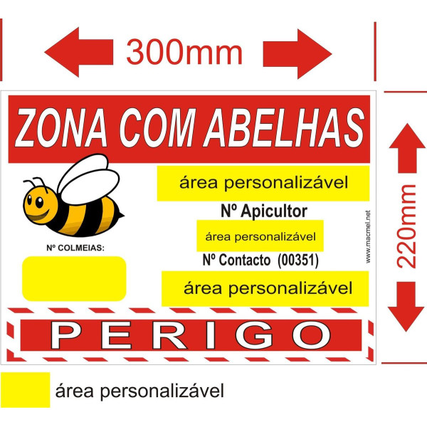 Placa Personalizada para Identificação de Apiário – Modelo 4
