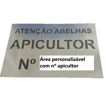 Placa Molde em Metal para Pintar o Número de Apicultor Placa Molde em Metal para Pintar o Número de Apicultor