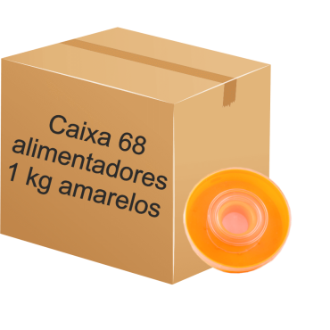 Caixa de 68 Alimentadores Cor de Laranja para Abelhas – 1 kg