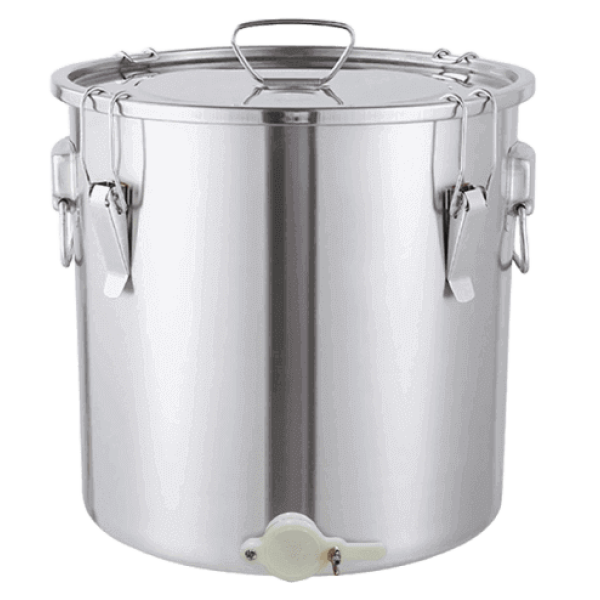Bidão em Aço Inox para Mel 100 kg com Torneira Plástica
