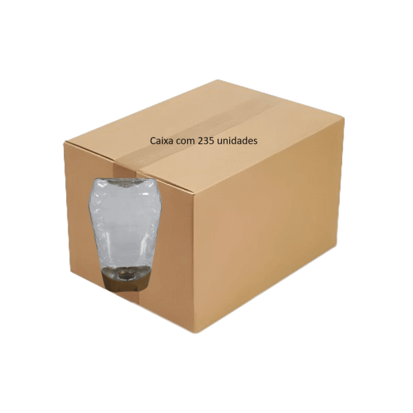 Caixa de 235 Frascos Doseadores PET Anti-Gota para 500 g de Mel