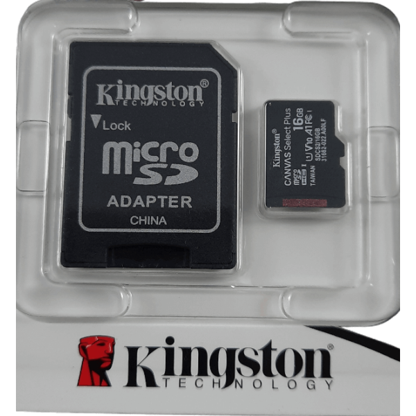 Cartão de Memória Kingston MicroSDHC 16 GB com Adaptador