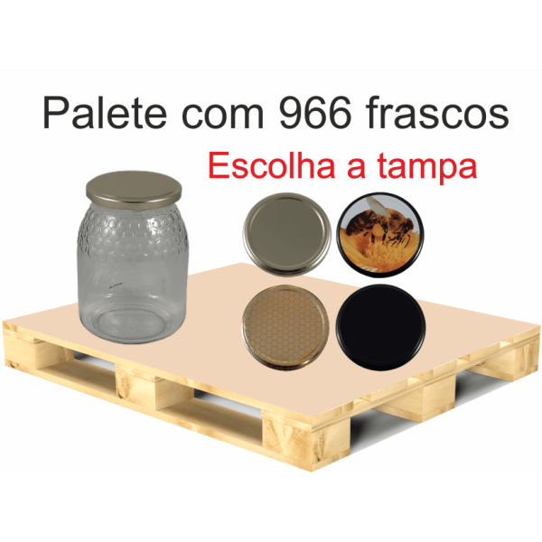 Palete de 966 Frascos PET Favo para 1 kg de Mel com Tampa