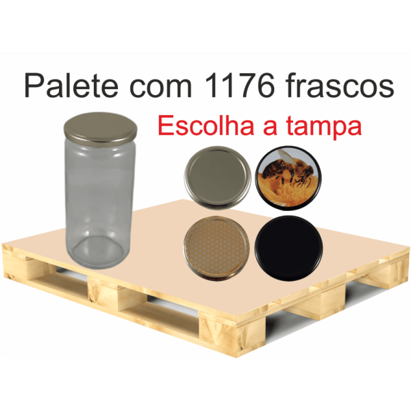 Palete de 1176 Frascos Lisos para 1 kg de Mel com Tampa