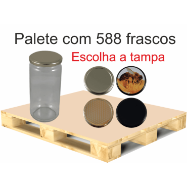 Palete de 588 Frascos Lisos para 1 kg de Mel com Tampa