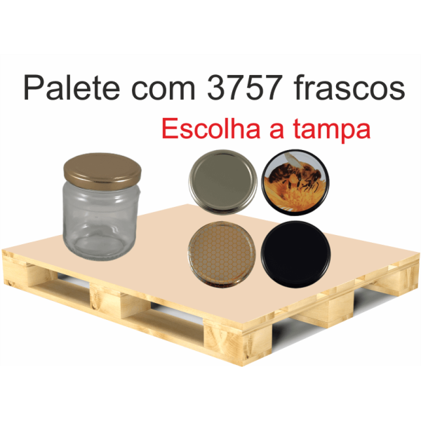 Palete de 3757 Frascos para 250 g de Mel com Tampa