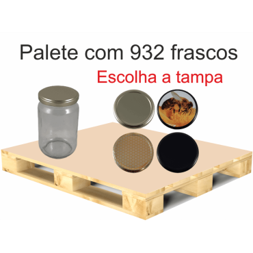 Palete de 932 Frascos Lisos para 500 g de Mel com Tampa