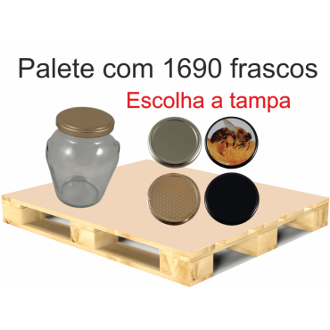 Palete de 1690 Frascos Orcio para 500 g de Mel com Tampa