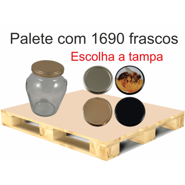 Palete de 1690 Frascos Orcio para 500 g de Mel com Tampa