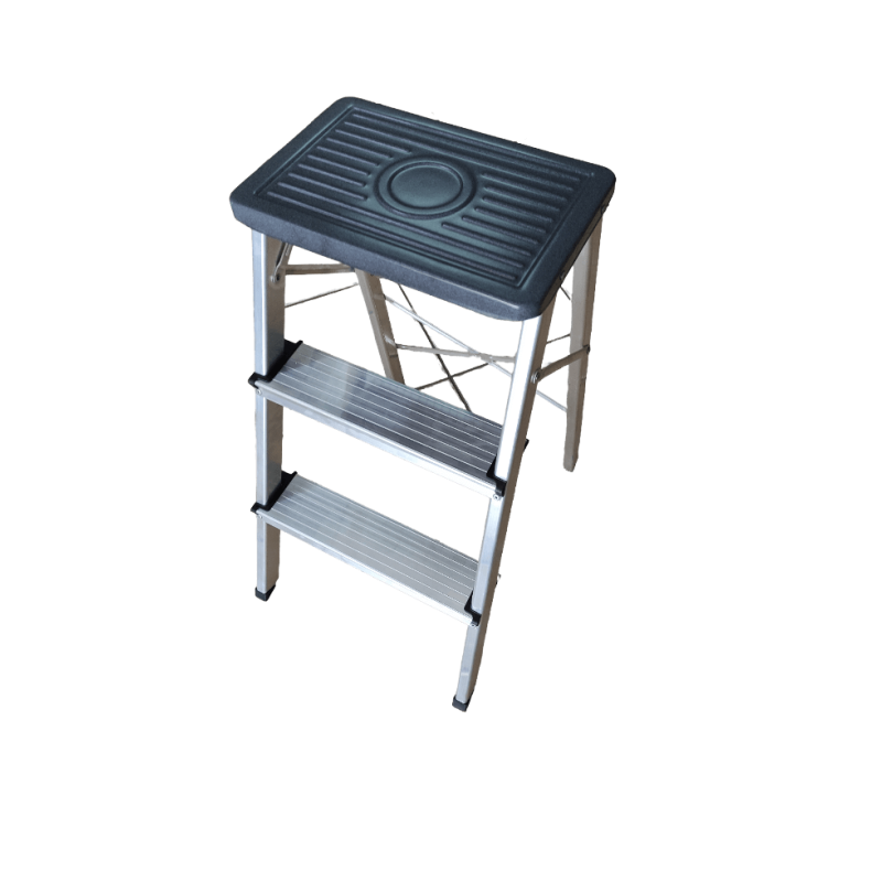 Escadote Dobrável de Alumínio com 3 Degraus – 150 kg Escadote Dobrável de Alumínio com 3 Degraus – 150 kg