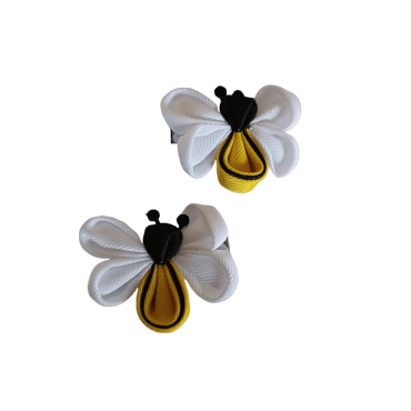 Conjunto Ganchos Cabelo Abelha de Tecido