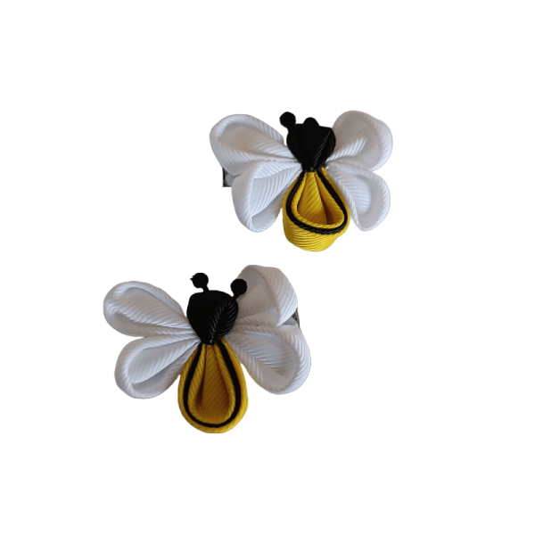 Conjunto Ganchos Cabelo Abelha de Tecido