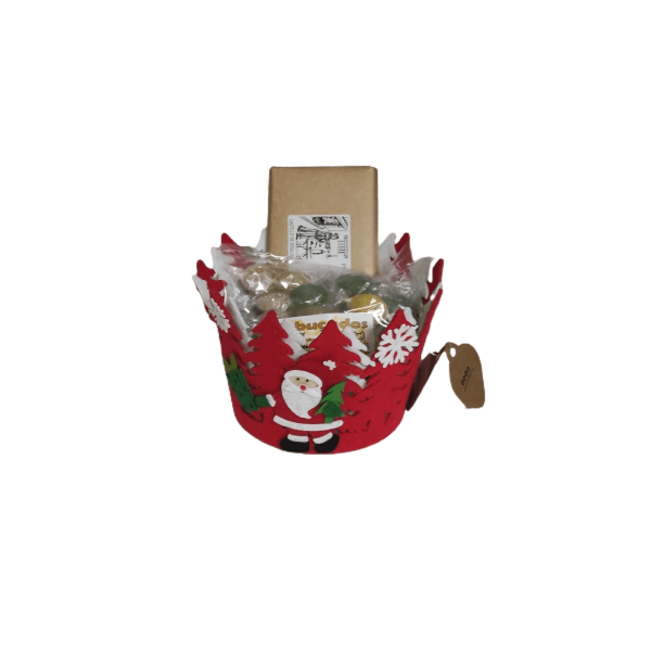 Cesta de Natal com Rebuçados de Mel e Chocolate