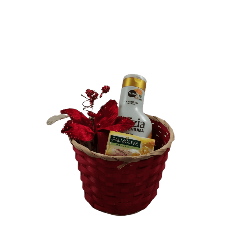 Cesta de Banho de Natal – Gel de Mel e Gengibre e Sabonete Cesta de Banho de Natal – Gel de Mel e Gengibre e Sabonete