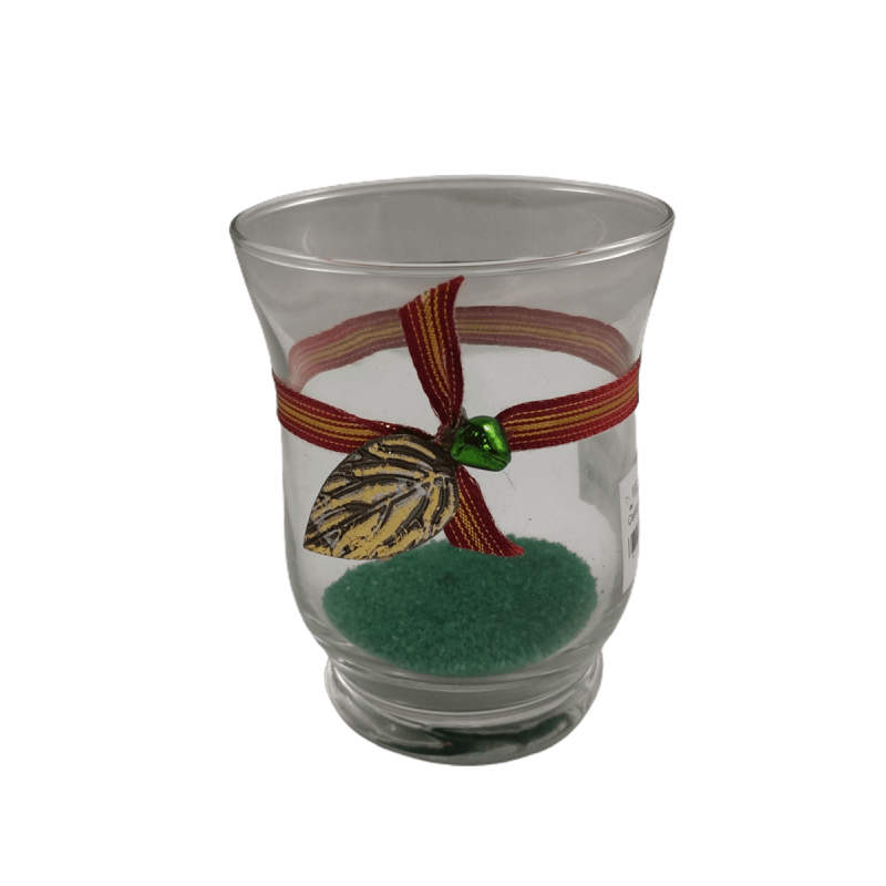 Castiçal de Vidro com Areia Decorativa