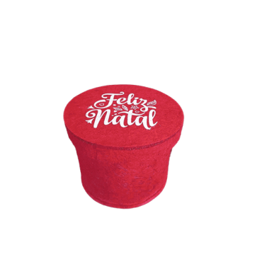 Caixa Redonda de Natal em Feltro – Feliz Natal