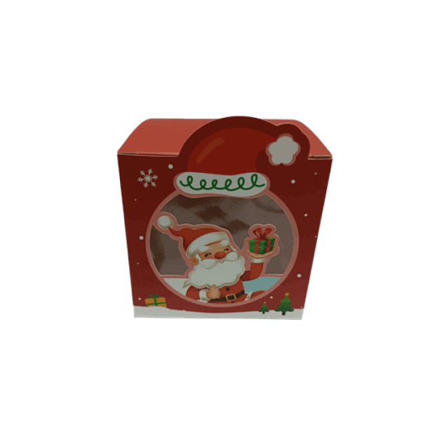 Caixa de Cartão Pai Natal com Visor – 10 cm