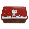 Caixa Metálica de Natal com Bálsamo Labial Pote de Mel e Mini Toalha