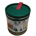 Caixa Redonda de Natal com Mini Toalha e Vela de Cera de Abelha Presépio Pinheiro