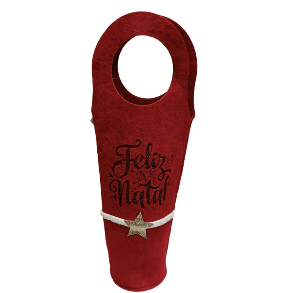 Saco de Natal em Feltro para Garrafas – Feliz Natal