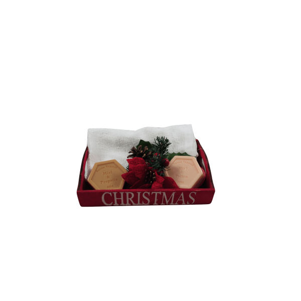 Tabuleiro de Natal com Sabonetes de Mel e Toalhinha