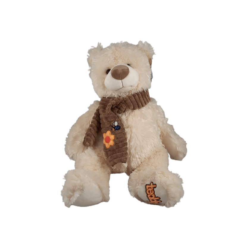 Peluche Urso gigante com Cachecol Abelha Branco